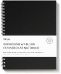 Vela Sciences W7-B Expanded Wirebound Lab Notebook, 9.25 x 11.75 in (23.5 x 30 cm), 144 Pages, Double Wire Looped, 70lb Heavyweight Paper (1-Pack, Grid)