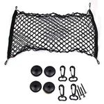 Cargo Net,Organizer Net Heavy Duty,70 x 120 cm Nylon Mesh,Elastic Stringwith 6 Carabiners + 6 Hooks,for Car Interior Roof Storage,Luggage,Rear Boot,SUV,Truck Bed,Vans,Groceries,Motorhomes,Universal