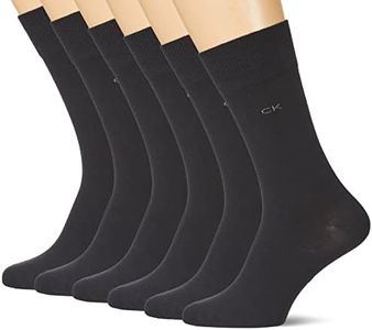 Calvin Klein Men's Casual Flat Knit Cotton Socks, Black, 9-11