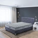 peps Spine Guard 8-inch King Size Spring Mattress (Grey, 78x72x08) with Two Pillows Free