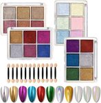 FantasyDay Chrome Nail Powder 24 Colors Metallic Mirror Effect Powder Holographic Manicure Pigment Glitter Powder Kit for Gel Polish Nail Art Decoration