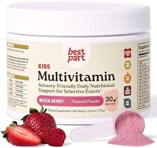 BEST PART Multivitamin for Kids, Mixed Berry Multivitamin Powder for Ages 4-8, Iron-Free, No Added Sugar — Sensory-Friendly Kids Methylated Multivitamin for Selective Eaters, Easy to Mix, 30 Servings