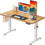 ErGear Height Adjustable Electric Standing Desk, 48 x 24 Inches Sit Stand up Desk, Memory Computer Home Office Desk with Splice Board (Light Vintage Brown)