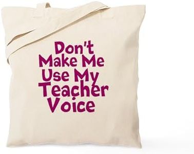 CafePress Dont Make Me Use My Teacher Voice Tote Bag Natural Canvas Tote Bag, Reusable Shopping Bag