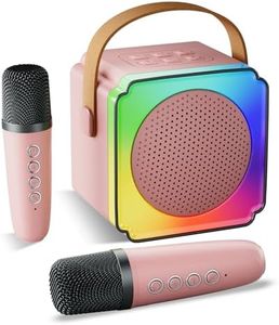 Karaoke Machine 2 Microphones, Toys for 3-10 Year Old Girl Gifts for 3-10 Year Olds Girls Toys Age 3-10, Mini Karaoke Machine Kids Microphone for Kids Karaoke Machines for Girls Birthday Presents