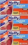 Hefty Freezer Slider Bags, Quart, 3