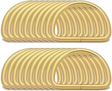 BIKICOCO Metal D-Rings Buckle, 2 Inch Non-Welded for Webbing Sewing DIY - Gold - Pack of 20