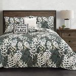 Lush Decor Camouflage Leaves 5 Piece Quilt Set, Full/Queen, Green, Polyester