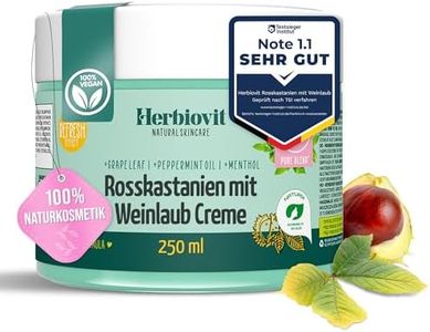 Herbiovit Creme anti varices - Crème aux marrons d'inde et à la vigne rouge 250ml - pour les jambes fatiguées varices veines d'araignée - A base d'aloe vera | cosmétique 100% naturelle, vegan
