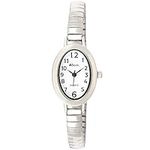 Ravel Women's Petit Oval Watch on Stainless Steel Expandable Bracelet - Silver Tone