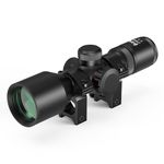 UUQ 3-9x40 Compact Rifle Scope Red/Green Illuminated Reticle, Parallax Correction & Fast Focus | Lightweight & Water-Resistant | Fits 20mm Picatinny/Weaver Rail