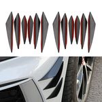 Fogfar 12 PCS Car Spoiler Canards Kit, Car Front Bumper Lip Splitter, Universal Car Anti Collision Strip Decoration Decal (Black)