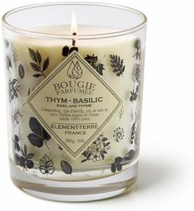 Bougie Parfumée 200 Grammes, 50 Heures Parfum THYM Basilic