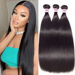 Bestsojoy 8A Brazilian Virgin Hair Straight 3 Bundles Brazilian Human Hair Extensions 100% Unprocessed Human Hair Weave Natural Color (14 16 18)