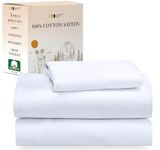 California Design Den Soft 100% Cotton Sheets Twin-XL Bed Sheet Set with Deep Pockets, 3 Pc Extra Long Twin Sheets with Sateen Weave, Cooling Sheets (White)