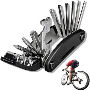 16-in-1 Multi Fuctional Tool, Bike Repair Tool Bicycle Portable Folding Repair Tool for Bike, Mountainbike, Bicycle Mutli Tool Set (Black)