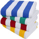 Utopia Towels Cabana Stripe Beach Towels (4 Pack, 30 x 60 Inches) - Large Pool Towels, Variety