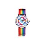 Qesnox Kids Unisex Time Teacher Watches - Children Rainbow Wrist Watches for Girls and Boys - 36MM DIAL - Water Proof - Watch to Teach, Read and Learn to Tell The Time.