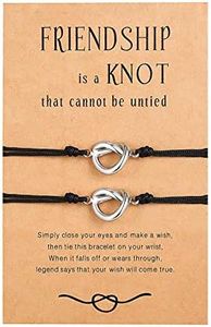 Sincere 2/3/4/5 PCS Love Knot Infinity Bracelet for Women Best Friends Sisters Friendship Distance Bracelets Christmas Bridesmaid Wedding Birthday Gifts, 9 inch, string