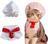 Pet Chef Hat Costume Set Pet Cooking Chef Cap Chef Dog Bandana Halloween Pet Costume Chef Hat for Cat