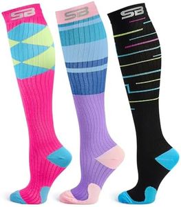 SB SOX 3-Pair Compression Socks (15-20mmHg) for Men & Women – Best Socks for All Day Wear! (S/M, 06 – Multi-color)