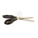 Fabric Pinking Shears Craft Scissors，Serrated Scalloped stainless Steel Handled Professional Sewing black Scissors, Scissors for Leather, Tailoring, Paper Crafts Hand shears etc. (Scalloped5mm)