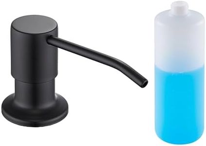 Soap Dispenser for Kitchen Sink Matte Black, Lotion Dispenser for Kitchen Sink Stainless Steel Sink Soap Dispenser 13 OZ Bottle Built in Design Refill from The Top