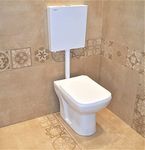 SOYO Ceramic Floor Mounted European Water Closet/Western Toilet Commode/Ewc S Trap Concealed With Soft Close Hydraulic Seat Cover- White&Premium Slim Dual Flush Flush Tank Combo (S Trap)