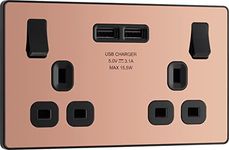 BG Electrical Evolve Double Switched Power Socket with 2 USB Charging Ports