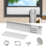 Forestchill Dryer Vent Window Kit for 4" Diameter Dryer Vent Hose, Adjustable Window Vent Kit with Dryer Vent Cover, Prevent Rain, Snow, Wind or Birds