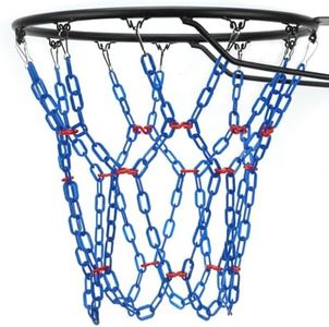 Yyiwhmy Basketball Net Replacement Heavy Duty,Resin Material, Anti-Rust Use Indoor Outdoor Standard 12-Ring Basketball Hoop（Bule）