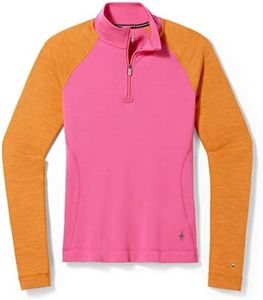 Smartwool Women s Base Layer Top - Merino 250 Wool Active 1/4 Zip Outerwear, Power Pink, Small
