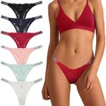 Levao Thongs for Women Sexy Lace Underwear No Show G-String Seamless Bikini Panties