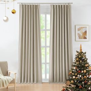 WEST LAKE Bailey Oatmeal Tan Pinch Pleated Full Blackout Curtain Panels with Liners 95 Inches Long for Bedroom,100 Light Blocking Textured Drape,Energy Efficient Window Treatment for Patio,40"Wx95"Lx2