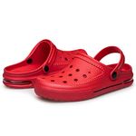 BNR Women Garden Clogs Outdoor Slippers Red