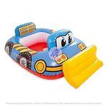 KidsZeeNie® Inflatable Bulldozer Kiddie Water Baby Float for Kids Safe Anti-flip Diaper Style Swim Tube Rider | Swim Pool Floater Ring for Toddlers Age 1-3|Multicolor (Pack of 1)