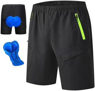 Men's Mountain Bike Shorts 3D Padded Baggy Bicycle Riding Cycling Shorts Quick Dry Lightweight Biking Shorts(Black Neon XL)