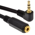 kenable 3.5mm Right Angle Stereo Jack to Socket Headphone Extension Cable 0.5m