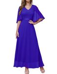 DRESSTELLS Womens Formal Dress Mother of The Bride Homecoming Fall Dresses 2024 Wedding Bridesmaid Long Party Evening Dress, Royal Blue, X-Large