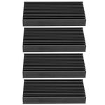 4PCS Aluminum Heat Sink Heatsink Chip GPU CPU Motherboard PCB Board Cooler Cooling Fin Backplate Heat Sink Profile Electronic Radiators 2x0.5x4in Black Heat Sink