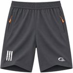 CBlue Men's Outdoor Quick Dry Lightweight Sports Shorts with 2 Zipper Pockets, Breathable Hiking Running Gym Workout Athletic Shorts (in, Alpha, M, Regular, Charcoal Grey)