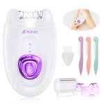 Epilator for Women, Epilator for Women Legs, Pluxy Hair Removal for Face, Electric Shaver & Epilator, Face Epilator for Women, 2 in 1 Body Trimmer Razor with LED Light for Underarms Legs Arms Bikini