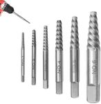 6 Pieces Damaged Screw Extractor Set Professional, CHSEROK Screw Extractor Set, Tap and die Set Carbon Steel, Bolt Extractor Set for Damaged Screws, Pipes