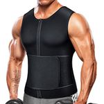 Mayboom Sauna Vest for Men Waist Trainer Body Shaper Sauna Suit Slimming sweat band big and tall Trimmer, Black, XXX-Large