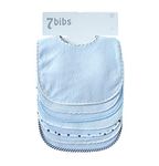 Baby's Double Layer of Cotton Soft Absorbent Drooling Bibs (7 Pieces) (blue-waterproof)