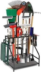 Garden Tool Organizer for Garage, Garden Tool Rack, Tool Organizers and Storage, up to 58 Long-Handled Tools, Garage Organizer, Yard Tool Holder for Garage, Shed, Outdoor, Garden tool stand, Black