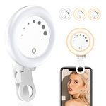 UBeesize Selfie Light, F508 Mobile Phone Light, 3 Light Modes, Ring Light, Mobile Phone USB Rechargeable Video Conference Light with Mobile Phones, iPads, Ring Light, Laptop for Pictures for Live