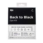 Rit Dye Back to Black Kit – Includes Jet Black All Purpose Dye, ColorStay Dye Fixative, & Gloves – Restore Faded Fabrics