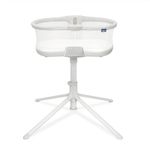 HALO BassiNest Soothing Swivel Sleeper 3.0S – Over-Bed Baby Bassinet with 360 Rotation, Adjustable Height, Breathable Mesh, Calm Sounds & Vibrations, Safe Close Sleeping, Lowering Wall for Easy Access