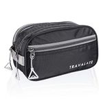 TRAVALATE Multipurpose Water Resistant Toiletry Kit Bag For Man And Women|Toilery Kit For Travel And Daily Use|Black, 9 Cms, Small